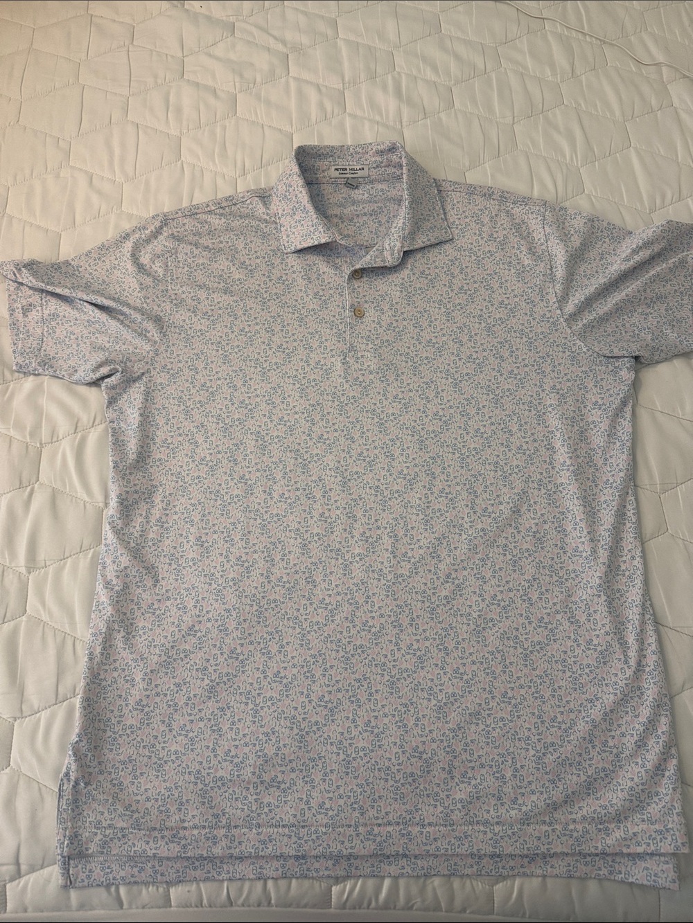Peter Millar Light Blue Micro “Transfusion” Polo